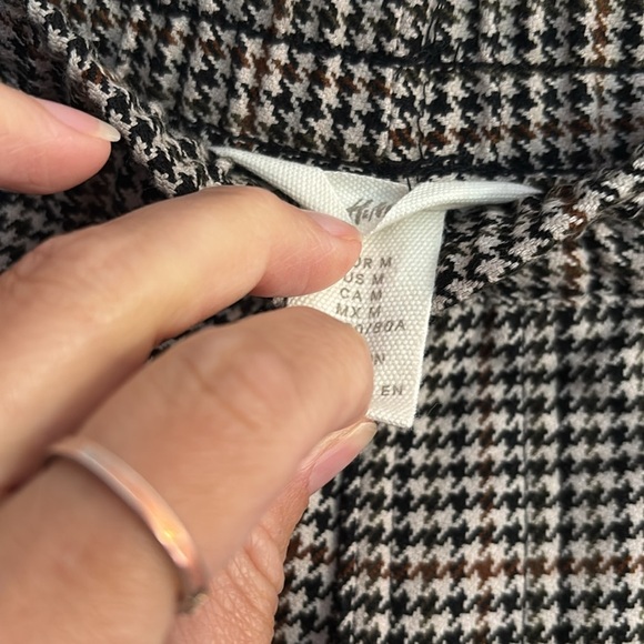 H&M Pull On Houndstooth Brown Checkered Pants - Picture 3 of 4